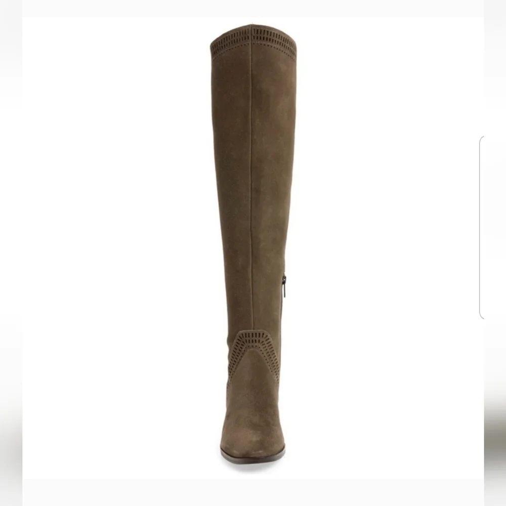 NWOT Vince Camute Karinda Over the Knee Boot Size 5M Color Olive Green/Gray